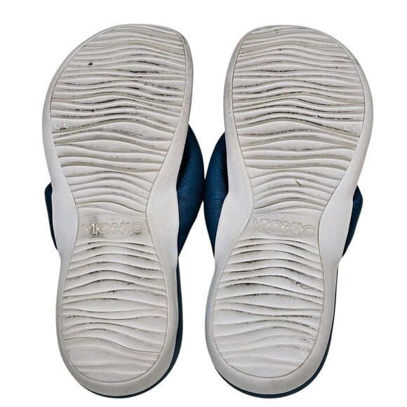 Vionic Womens 9 Lida Thong Post Sandal Arch Support Nile Blue Flip-flops - Picture 7 of 10